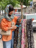 شال نخی پلیسه کاملیا کد nil030440