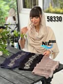 شال ژورژت درختی مجلسی گلدوزی نگینی کد nil58330
