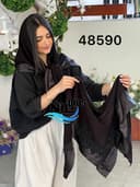 روسری نخ سافاری حاشیه ساتن نگین کاری شده کد nil48590