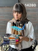 روسری گارزا ژاکارد دور دست دوز کدnil14280