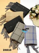 شال نخی پلیسه منگوله دار کد nil24610
