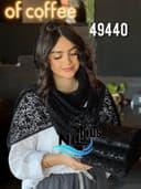 شال حریر مخمل برجسته سیمین کد nil49440