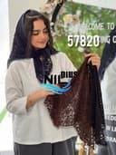 روسری سه گوش خامه دوزی حاشیه گیپور کد nil57820