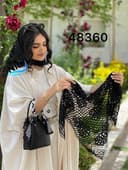 روسری سه گوش دانتل حاشیه گیپور کد nil48360