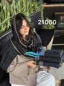 شال بافت حاشیه دندان موشی حوریسان کد nil21060