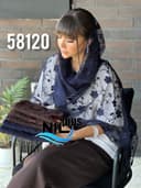 شال گیپور گل طرح برجسته حاشیه دار کد nil58120