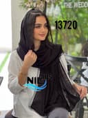 شال کرپ نگینی حاشیه دانتل کد nil13720