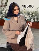 مینی اسکارف دانتل نگینی حاشیه گیپور کد nil48500