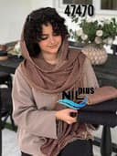 شال نخ پلیسه حاشیه کار شده کد nil47470