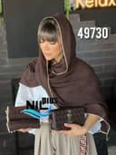 شال برشکا لمه حاشیه دندون موشی کد nil49730
