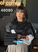 شال کنفی حصیری طرح دار دور ریش کد nil49090