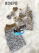 تاپ شلوارک کبریتی پلنگی با کش مو کد nil83670