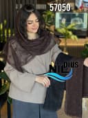 شال تور پاپیون نگینی حاشیه دانتل کد nil57050
