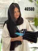 شال ژورژت درختی حاشیه کارشده نگینی کد nil46580
