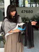 شال تور حاشیه پلنگی اسما کد nil47680