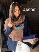 شال برشکا دامنی حاشیه دانتل کد nil46900