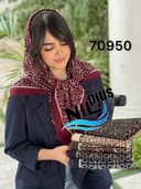 روسری کنفی طرح دار دور ریش کد nil70950