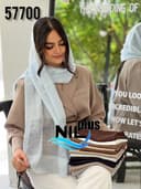 شال حریر ابریشم چروک مجلسی ترک کد nil57700