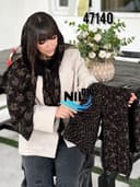 شال حریر شیفون نگینی طلاکوب کد nil47140