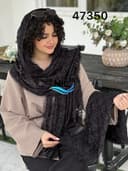 شال دانتل نگینی حاشیه گیپور کد nil47350
