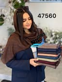 شال کنفی طرحدار دور ریش کد nil47560
