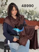 شال نخ ابریشم ژاکارد طرح دار آهیل کد nil48990