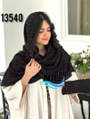 شال پفکی اکلیلی حاشیه مروارید دانتل کد nil13540