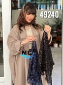 روسری سه گوش عنکبوتی پولکی حاشیه دانتل کد nil49240