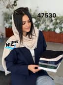 شال حریرشیفون نگینی حاشیه دانتل کد nil47530