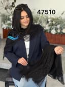 شال تور نگینی حاشیه دانتل مهتا کد nil47510