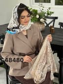 مینی اسکارف گیپور نگینی حاشیه دانتل کد nil48480